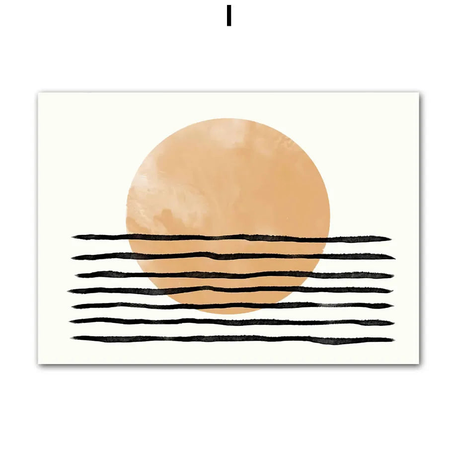 Boho Abstract Canvas Wall Art | Nordic Botanical Print Unframed