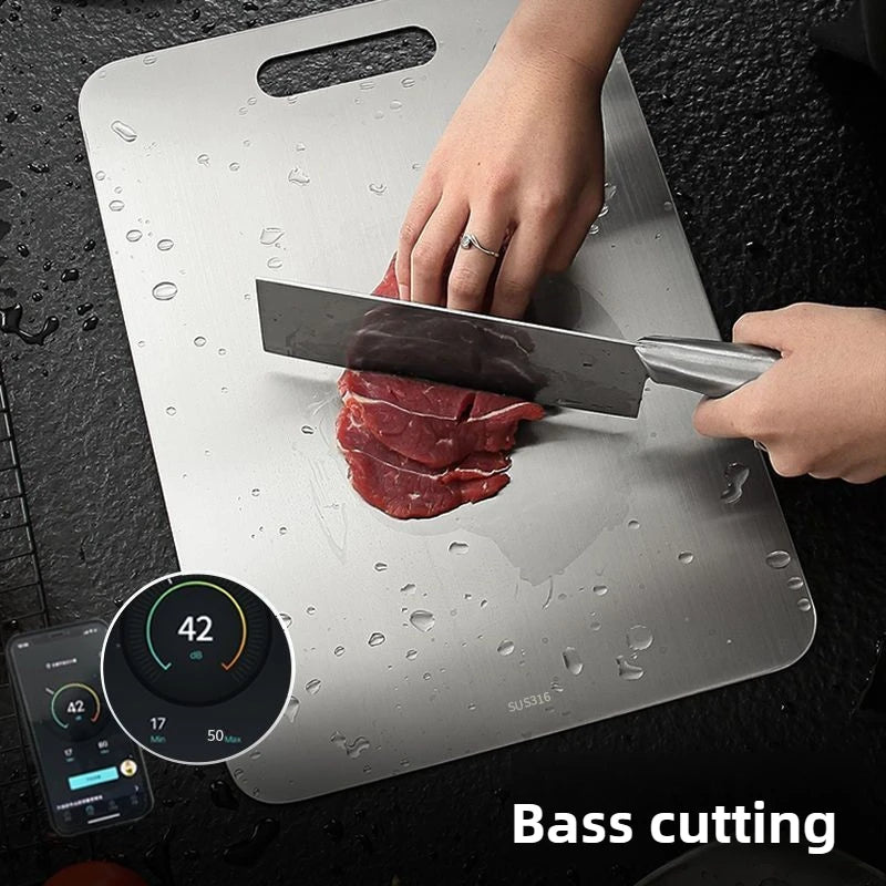 316 Stainless Steel Cutting Board – Reversible 2-in-1 Non-Slip Stainless Steel Cutting Board Peaceful Pleasures Health and Wellness