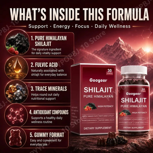 Googeer Shilajit Gummies | Pure Himalayan | 30 Count Shilajit Supplement Peaceful Pleasures Health and Wellness