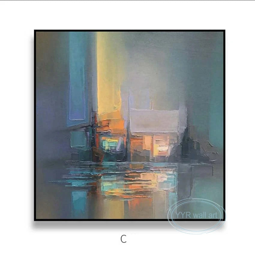 Abstract Art Oil Painting Handmade Canvas Hanging Poster Modern Combination Decorative Mural For Living Room Bedroom Restaurant Peaceful Pleasures Health and Wellness