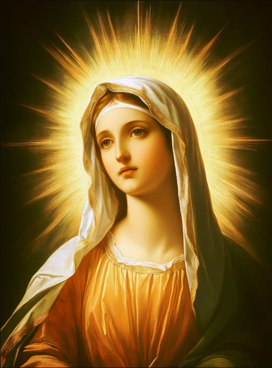 Sacred Heart Jesus & Virgin Mary Canvas Wall Art | Religious Print