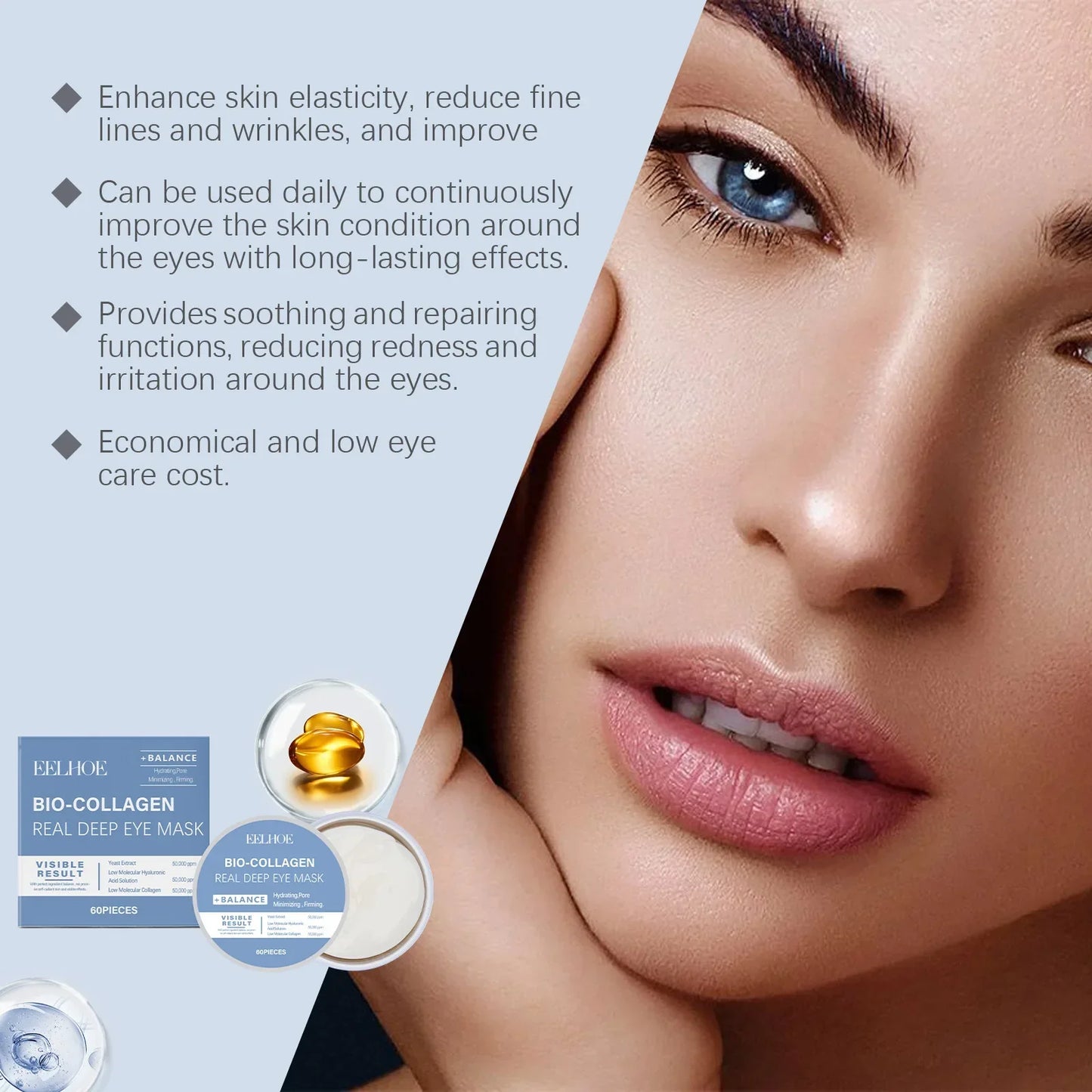 EELHOE Bio Collagen Eye Mask – Dark Circles & Eye Bag Remover Peaceful Pleasures Health and Wellness
