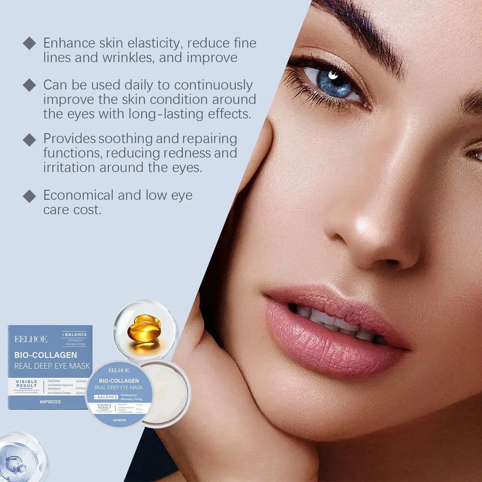 EELHOE Bio Collagen Eye Mask – Dark Circles & Eye Bag Remover Peaceful Pleasures Health and Wellness