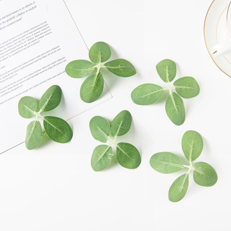 Artificial 4-Leaf Grass Stems – Wedding & Home Décor (20/50pc)