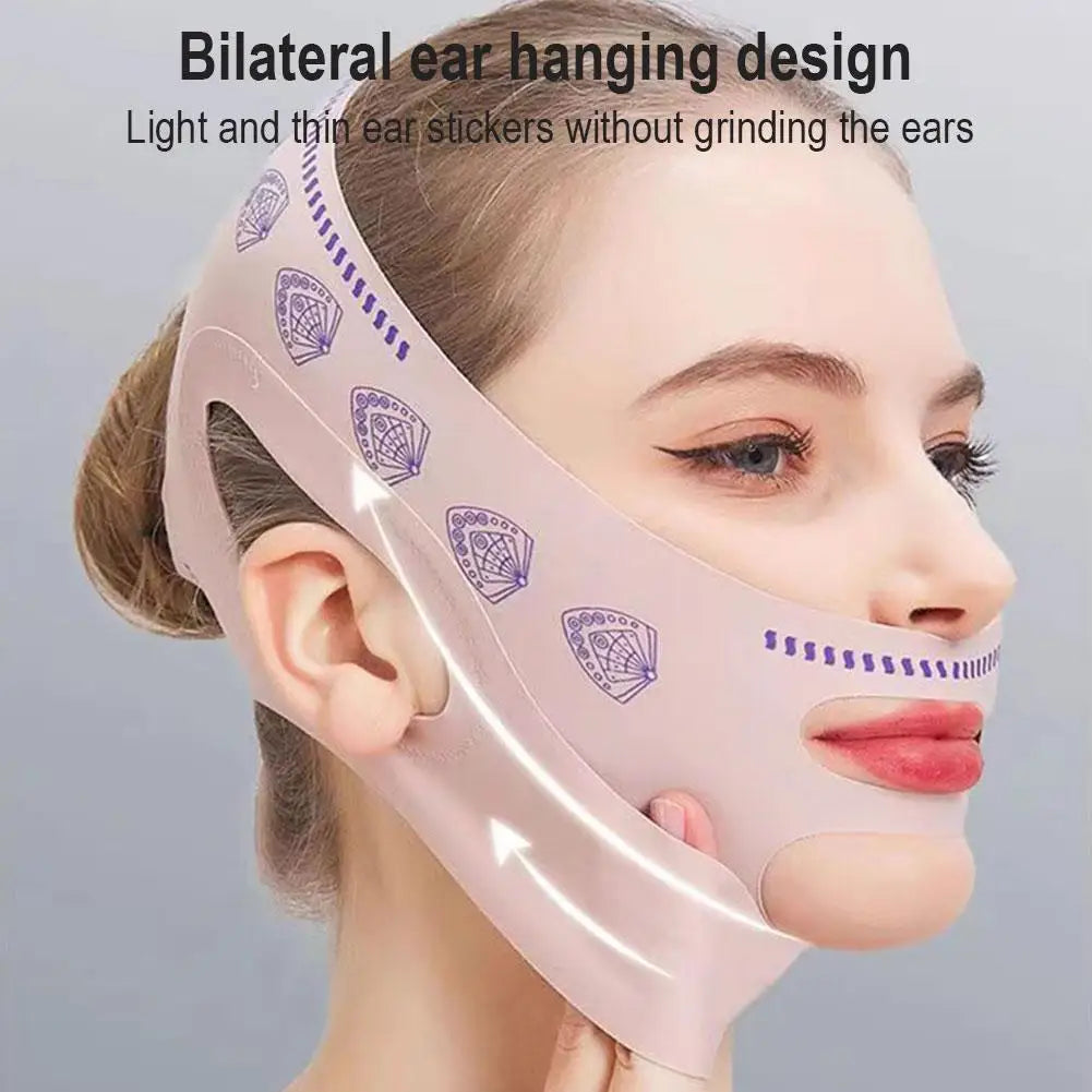 V-Line Face Slimming Bandage – Double-Layer Chin Lifting & Face Sculpting Strap for Jawline Contouring Peaceful Pleasures Health and Wellness