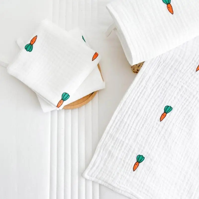 4-Layer Cotton Baby Washcloth – Soft Infant Face & Burp Cloth