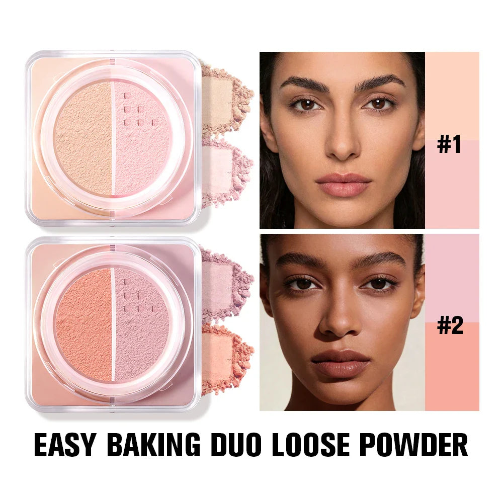 Lakerain 2-in-1 Baking Loose Setting Powder – Matte Finish Duo