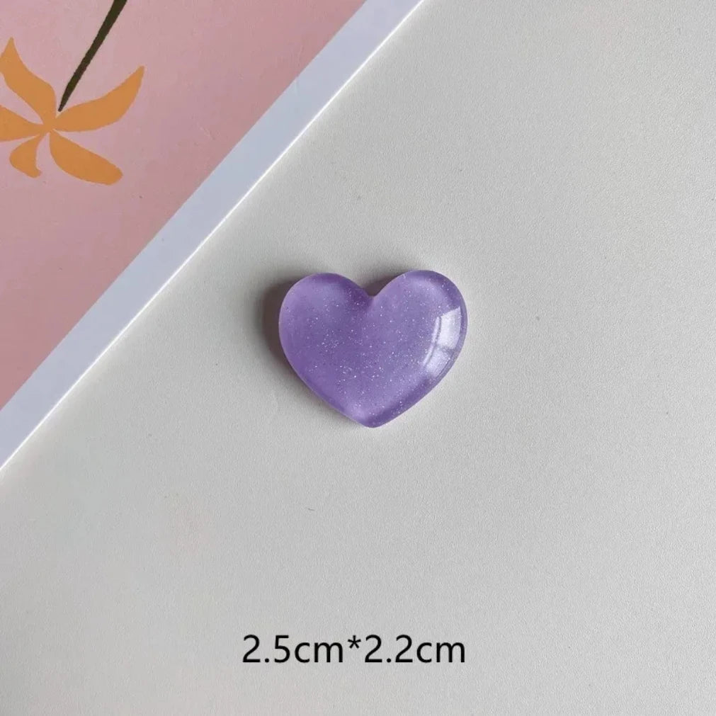 6-Pack Glitter Heart Fridge Magnets | Colorful Home Decor
