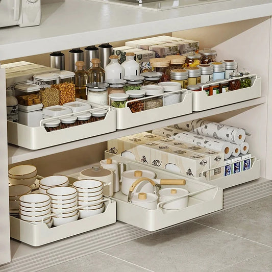 Pull-Out Cabinet Organizer Rack | Spice & Kitchen Drawer Cabinet Organizer Rack Peaceful Pleasures Health and Wellness