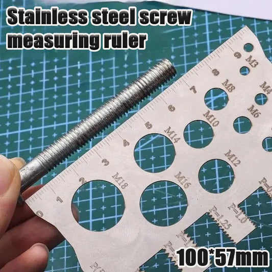 Stainless Steel Screw Thread Pitch Gauge | L-Shape Metric Ruler Screw Thread Gauge Peaceful Pleasures Health and Wellness