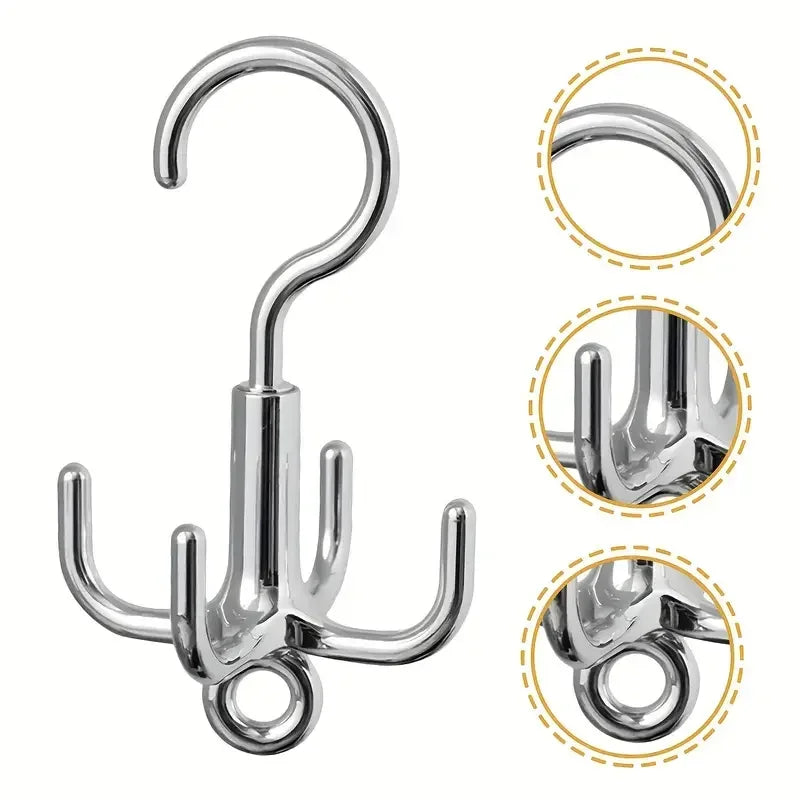 Rotating 4-Claw Coat Hook | Punch-Free Wall Hanger & Organizer Rotating Wall Hook Peaceful Pleasures Health and Wellness