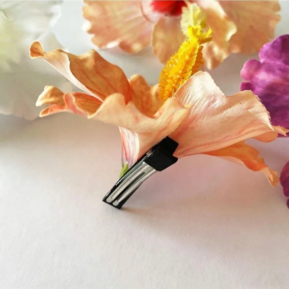 Hibiscus Flower Hair Clip – Bohemian Floral Barrette for Women