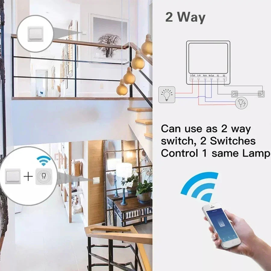 WiFi Smart Switch 16A 20A 433Mhz Receiver Breaker Tuya Smart Life App Remote Supports 2-way Control Works with Alexa Google Home Peaceful Pleasures Health and Wellness