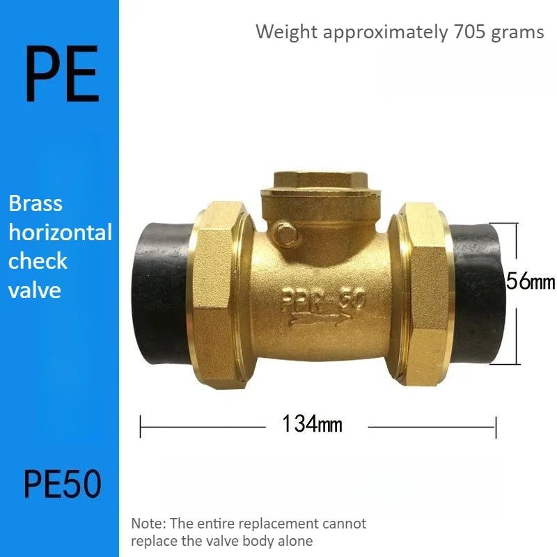 Brass PE Check Valve – Double Union One-Way Connector