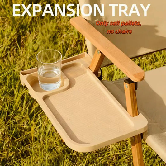 Universal Folding Camping Chair Side Tray Cup Holder for Outdoor Recliner Storage Organizer Portable Picnic Beach Accessory Peaceful Pleasures Health and Wellness