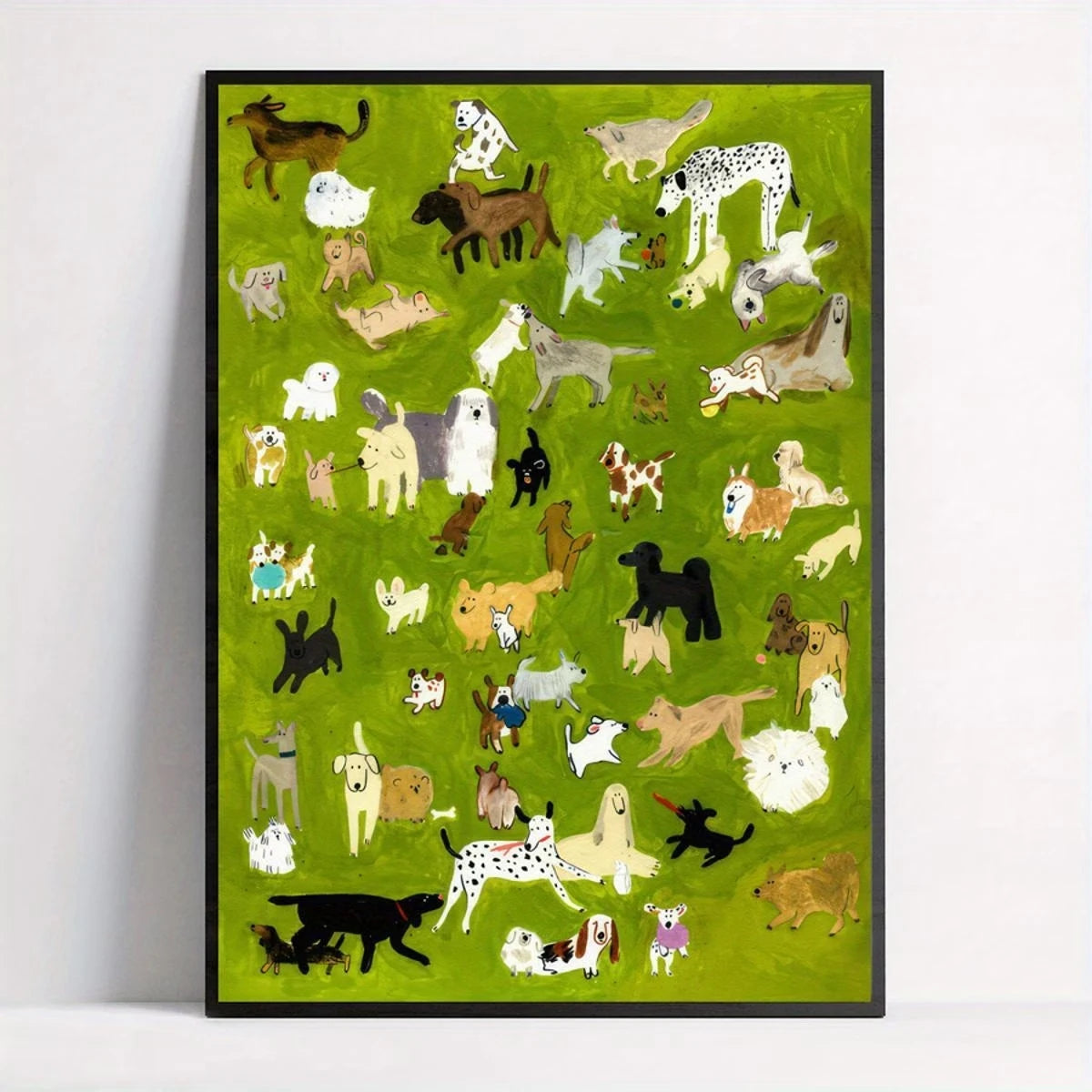 Whimsical Dog Party Canvas Wall Art Print | Home Decor