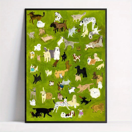 Whimsical Dog Party Canvas Wall Art Print | Home Decor Canvas Wall Art Peaceful Pleasures Health and Wellness G4752 30x40cm Unframed