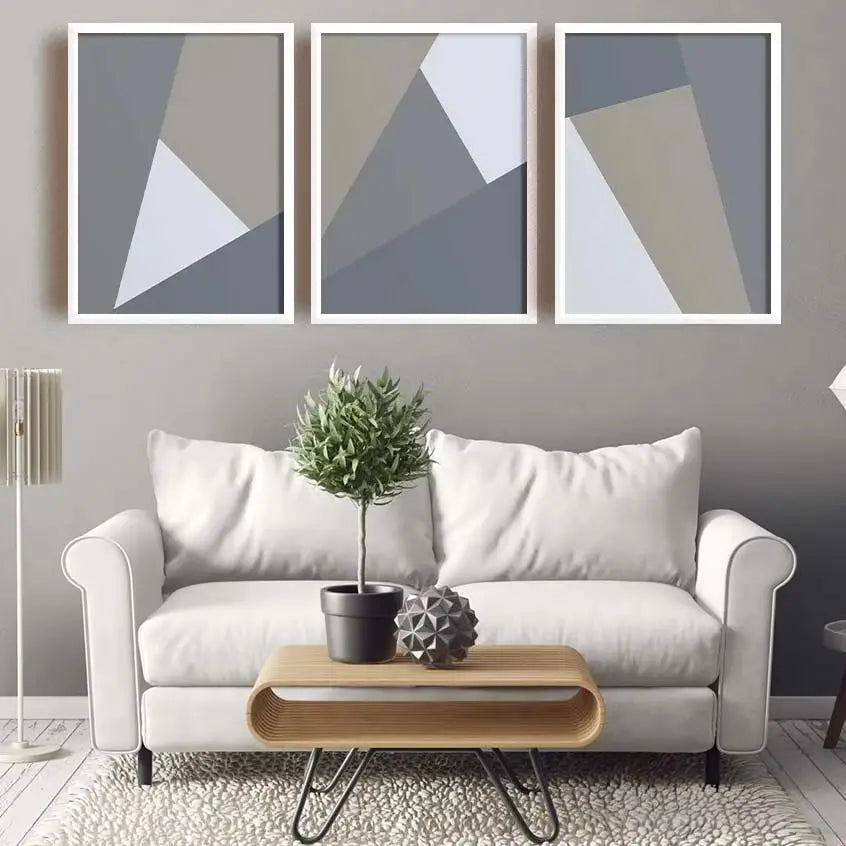 Abstract Geometric Triangle Canvas Wall Art | Modern Print Canvas Wall Art Peaceful Pleasures Health and Wellness