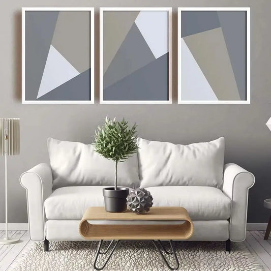 Abstract Geometric Triangle Canvas Wall Art | Modern Print Canvas Wall Art Peaceful Pleasures Health and Wellness