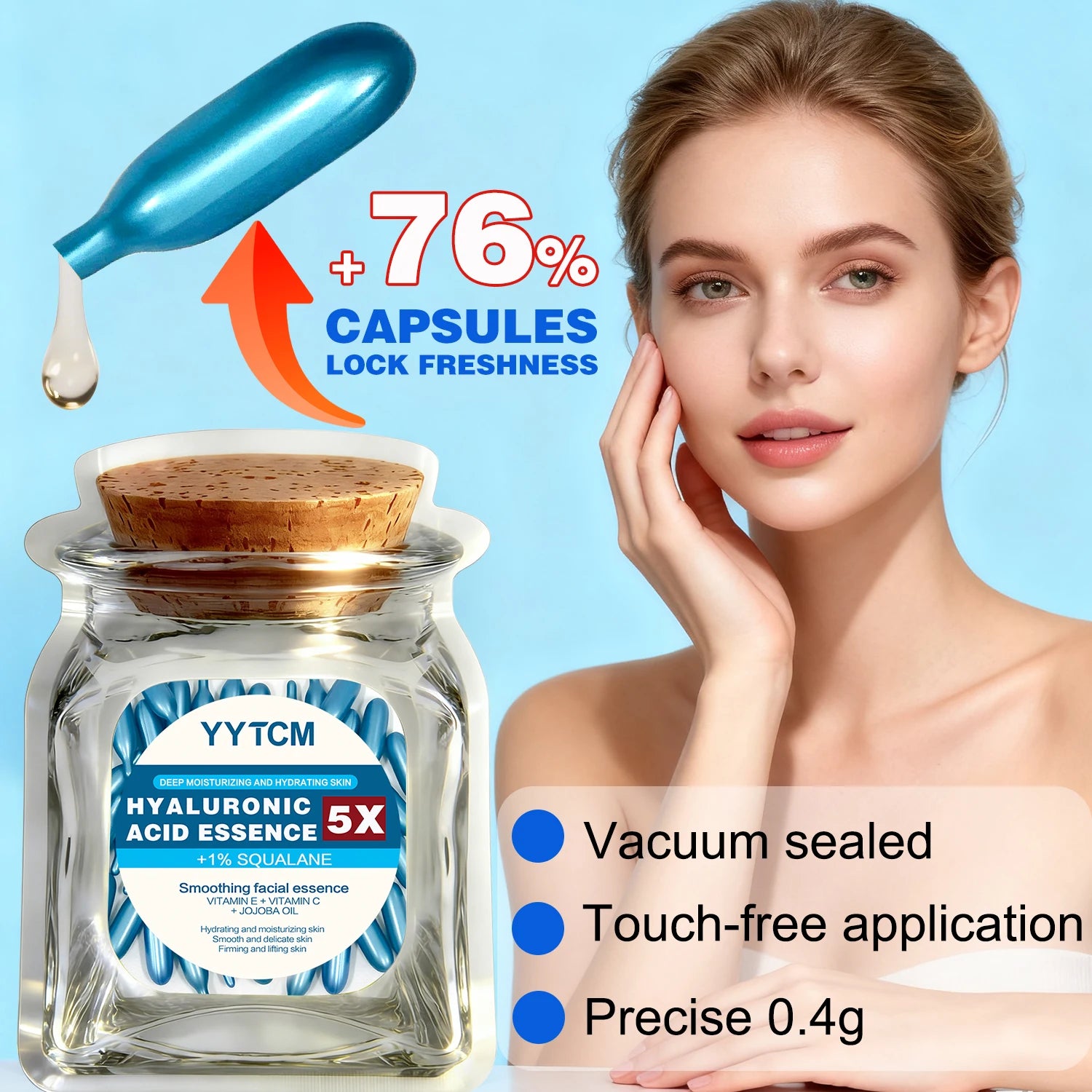 Hyaluronic acid deep moisturizing capsule essence, deep moisturizing and brightening skin essence 18/30/48/60/90/180capsules Peaceful Pleasures Health and Wellness