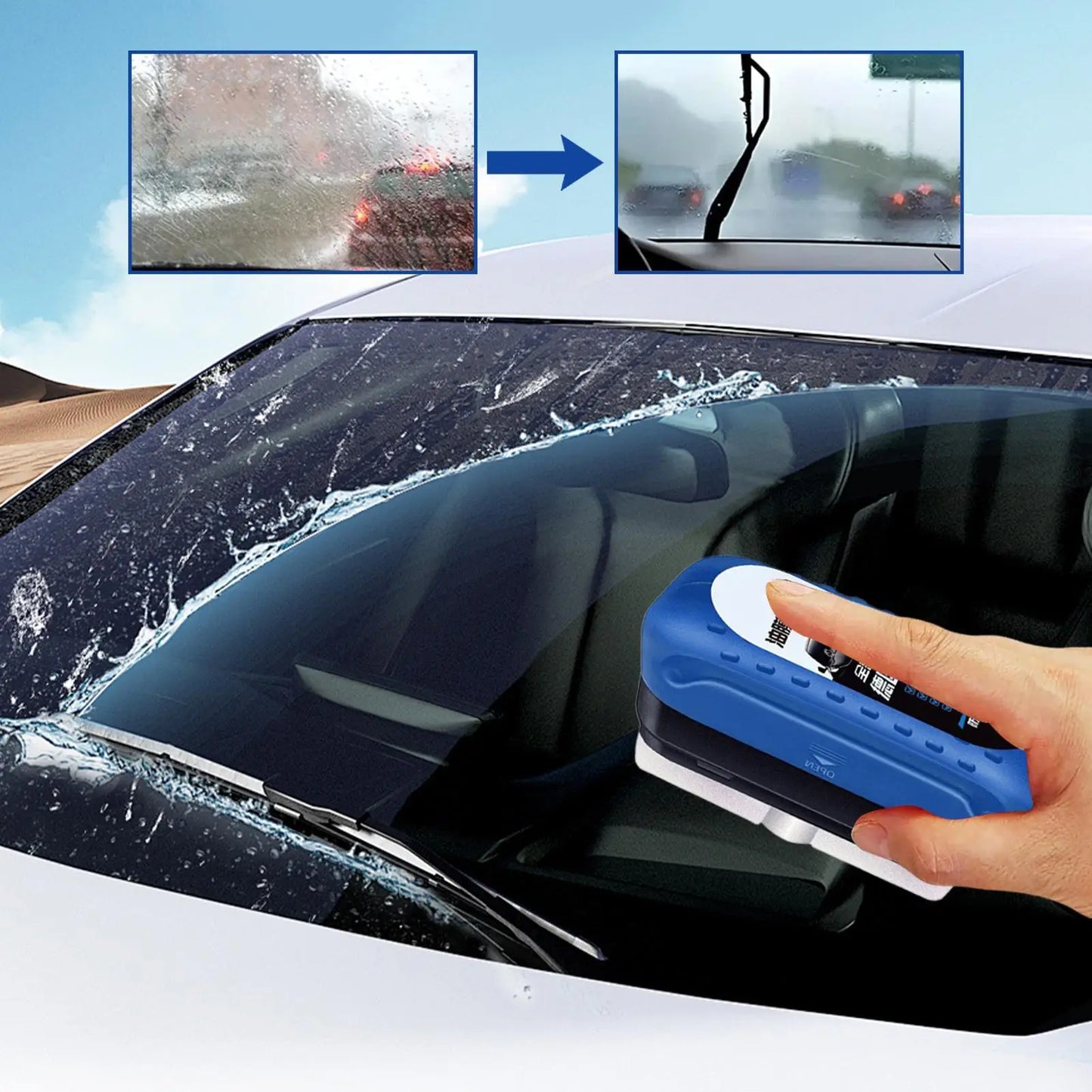 120ml Car Oil Film Cleaner Brush | Anti-Fog Windshield
