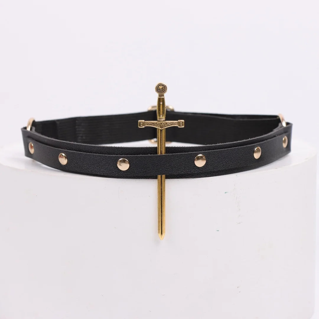 Women's PU Leather Gothic Punk Leg Rings Garters Harajuku Sword