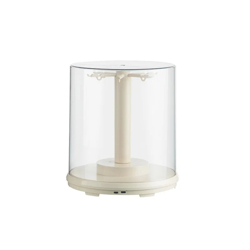 Rotating Display Case Transparent Plush Doll Blind Box with Music Clap-Activated 360° Spin Dustproof Cover Multi-Layer Stackable Peaceful Pleasures Health and Wellness