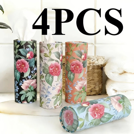 Cylindrical Tissue Tubes 4-Roll Set | Car, Party & Home Use Tissue Tube Dispenser Peaceful Pleasures Health and Wellness