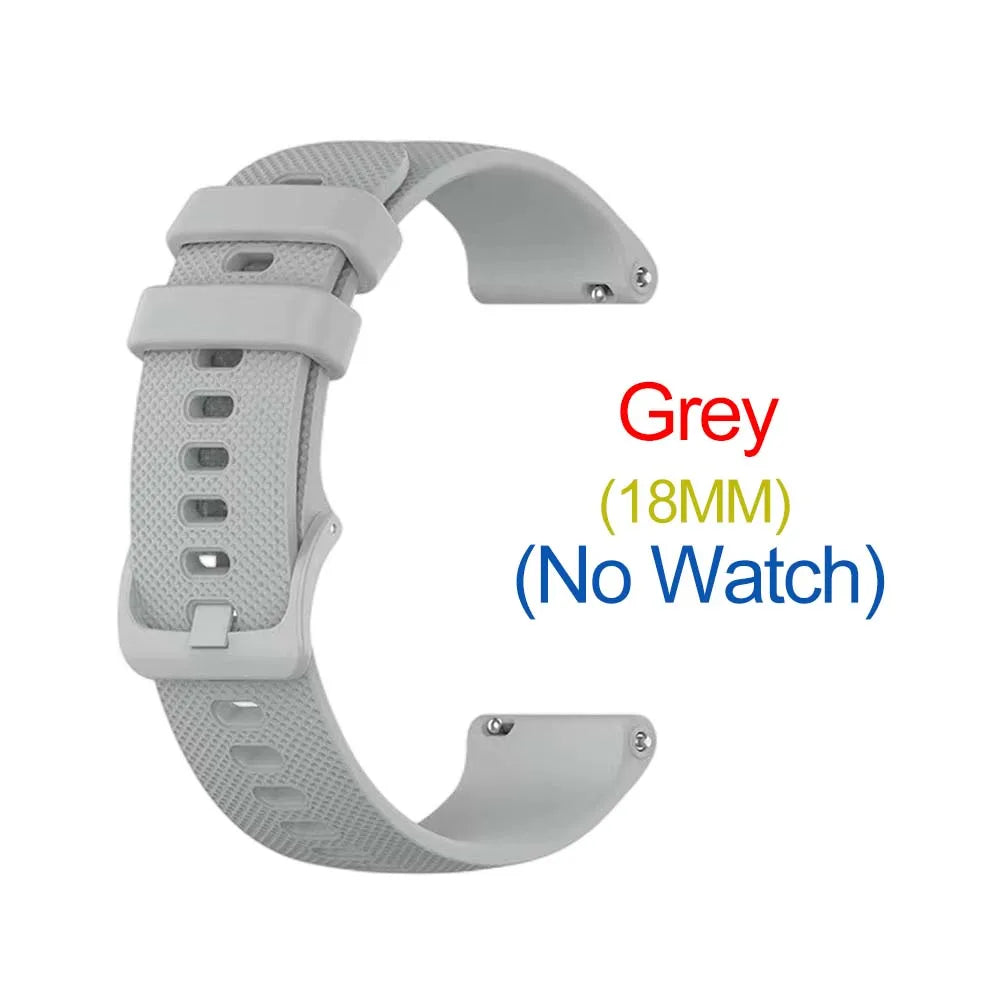 Silicone Watch Band 18/20/22mm – Garmin, Samsung, Amazfit Peaceful Pleasures Health and Wellness GRAY 18mm