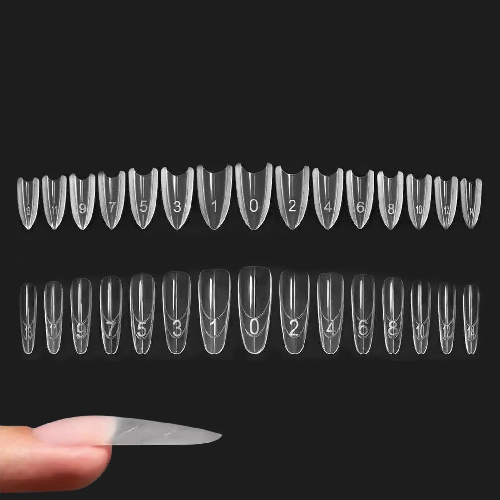 240Pcs Clear Building Nail Mold Tips Nail Extension Form Full Cover Finger Nail Arts Extend Builder Mold False Manicure Tool Peaceful Pleasures Health and Wellness
