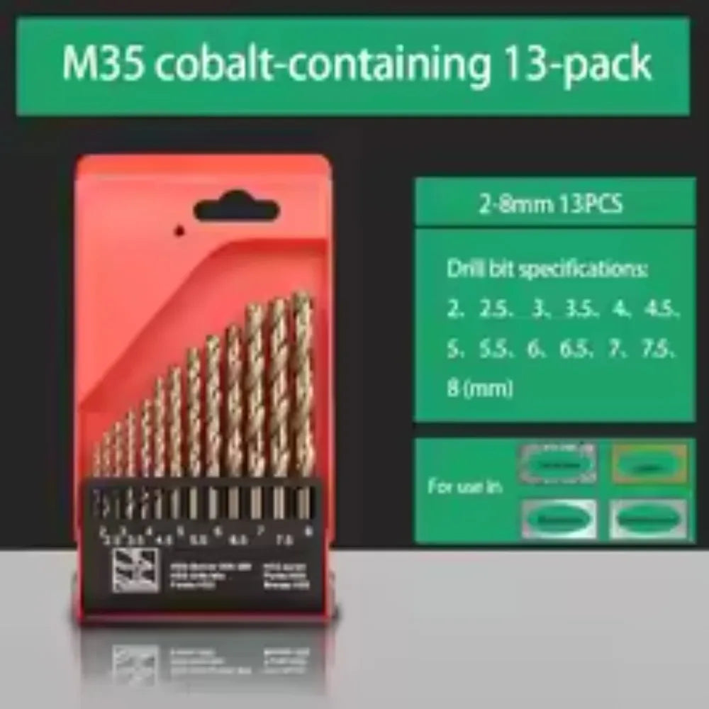 M35 Cobalt HSS Twist Drill Bits Set – Metal & Stainless Steel