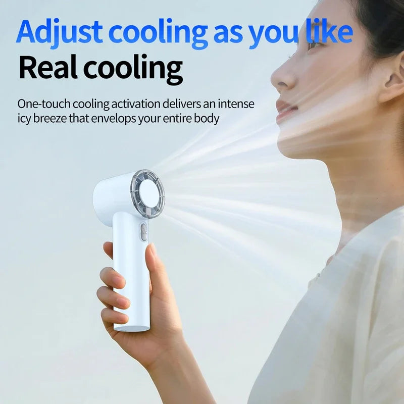 T360 199-Speed Handheld Fan Outdoor Ready Portable Digital Display Brushless Turbine Powerful Mini Fan Peaceful Pleasures Health and Wellness