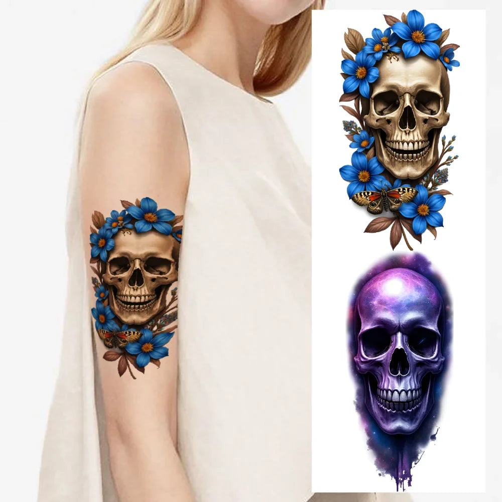 12-Pack Realistic Temporary Tattoos – Butterflies & Flowers