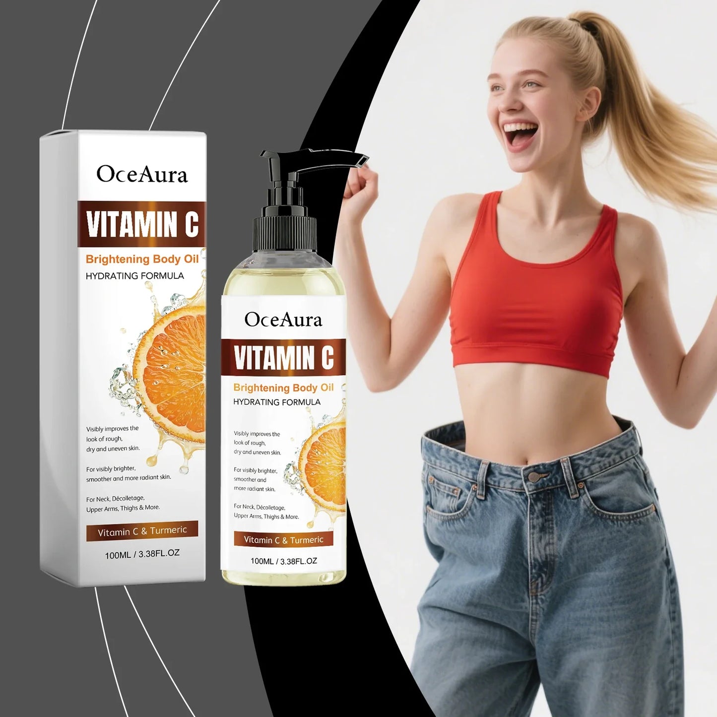 OceAura Vitamin C Body Oil – Brighten & Fade Dark Spots 100ml
