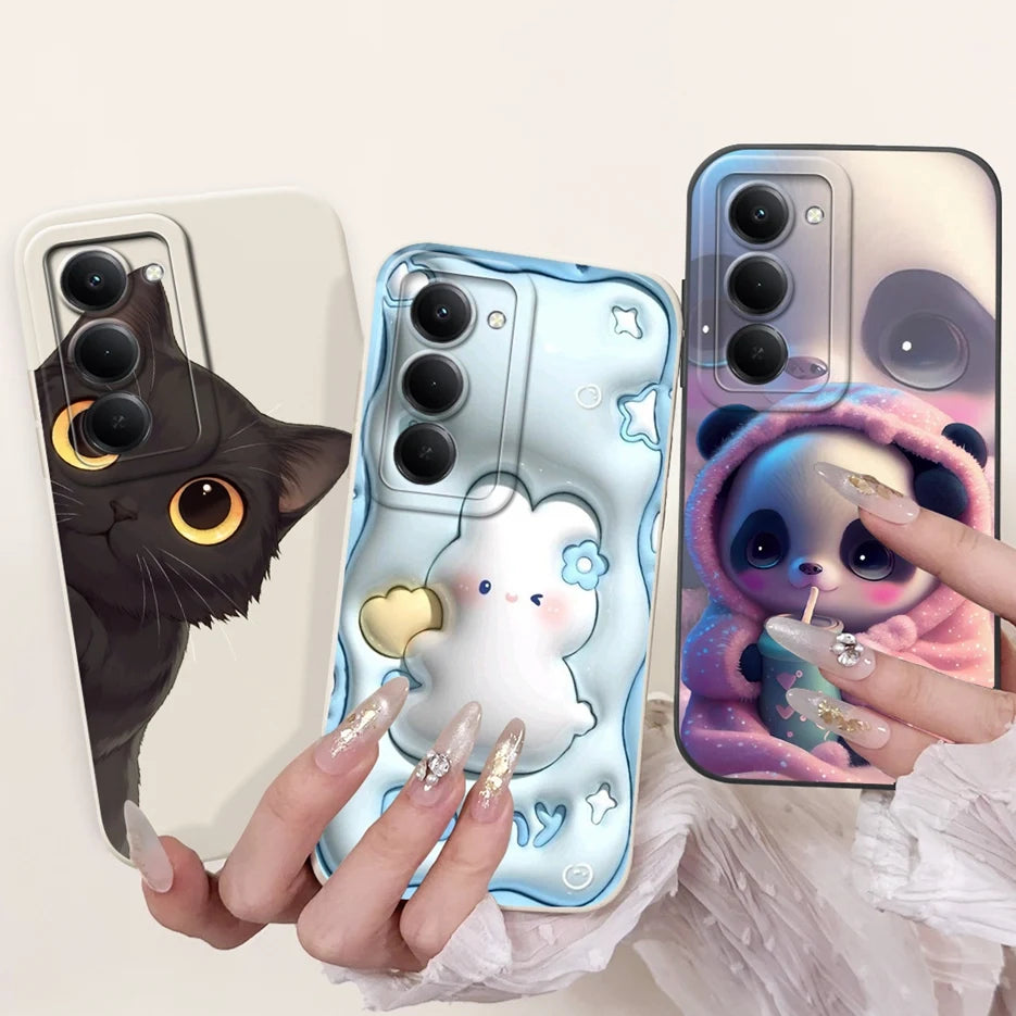For Xiaomi Redmi 15 4G 5G Case Cute Panda Rabbit Cartoon Cover Shockproof Phone Case For Xiaomi Redmi 15 5G Redmi15 4G Soft Bags Peaceful Pleasures Health and Wellness