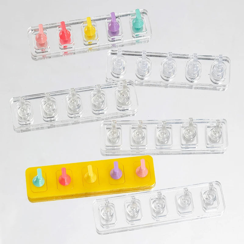 Nail Stand Non-Magnetic False Nail Tips Holder For Cat Eye Gel Press On Nails Display Rack Acrylic Nail Painting 1/5/10 Grids Peaceful Pleasures Health and Wellness
