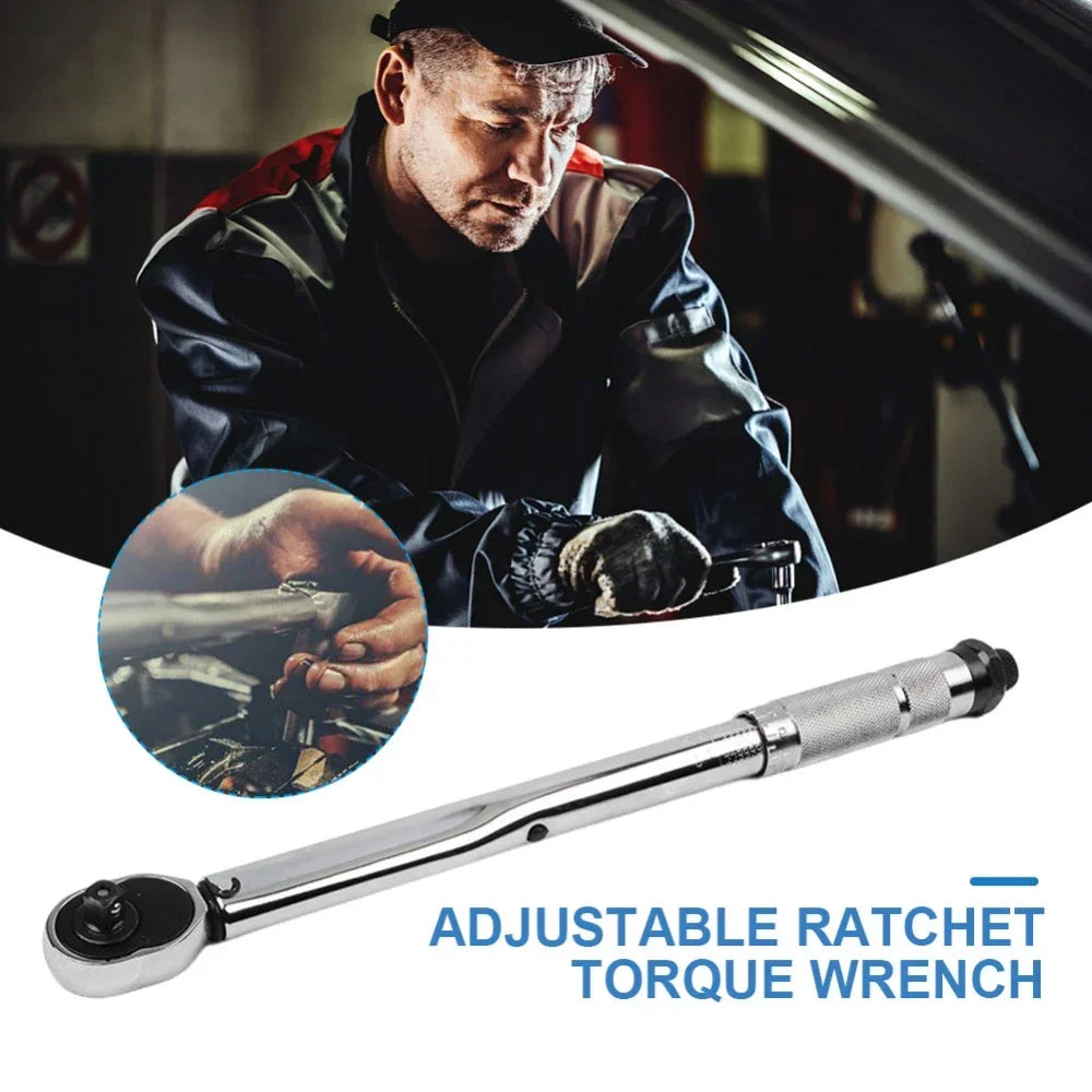 3/8 1/2-Inch Drive Click Torque Wrench Square Drive Ratchet Wrench Repair Spanner Key Hand Tools With Box Auto Repair Tool Peaceful Pleasures Health and Wellness