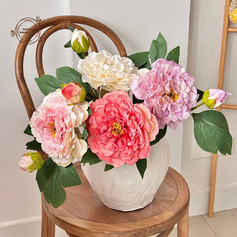 2pcs Silk Peony Artificial Flowers – Wedding & Home Décor Bouquet