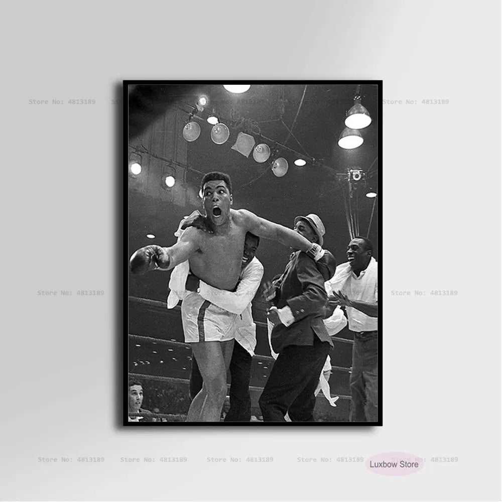 Muhammad Ali Inspirational Boxing Legend Canvas Poster HD Wall Decor for Living Room Home Decor Classic Motivational Print Peaceful Pleasures Health and Wellness 9 20x30cm Unframed