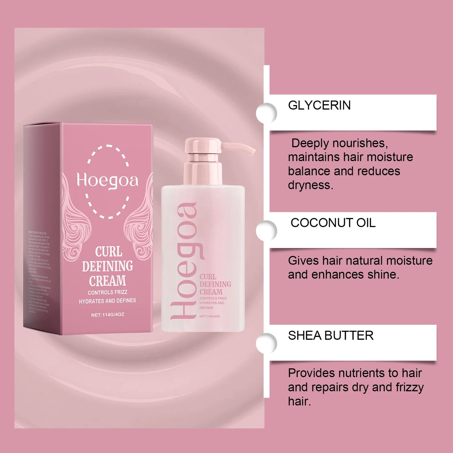 HOEGOA Curl Defining Cream – Shea Butter & Coconut Oil 140g