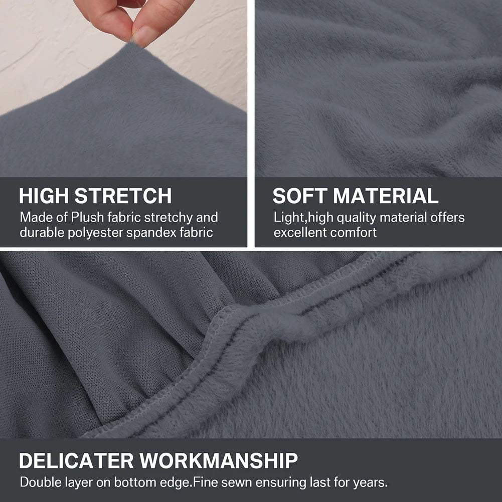 Luxury Velvet Stretch Sofa Covers Cushion Cover Modern Plush Couch Sofa Slipcovers 1/2/3 Seater Furniture Protector for Kids Pet Peaceful Pleasures Health and Wellness