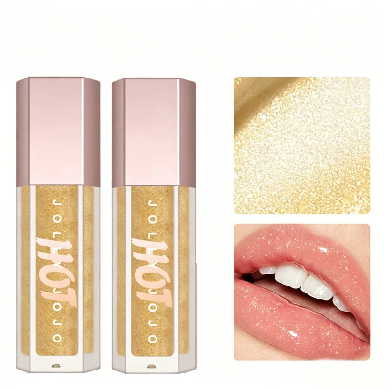 2PCS JOLLY JOJOT Transparent Lip Gloss, Water-Gloss Mirror Lip Glaze, Long-Lasting Moisturizing and Nourishing Lipstick Makeup Peaceful Pleasures Health and Wellness