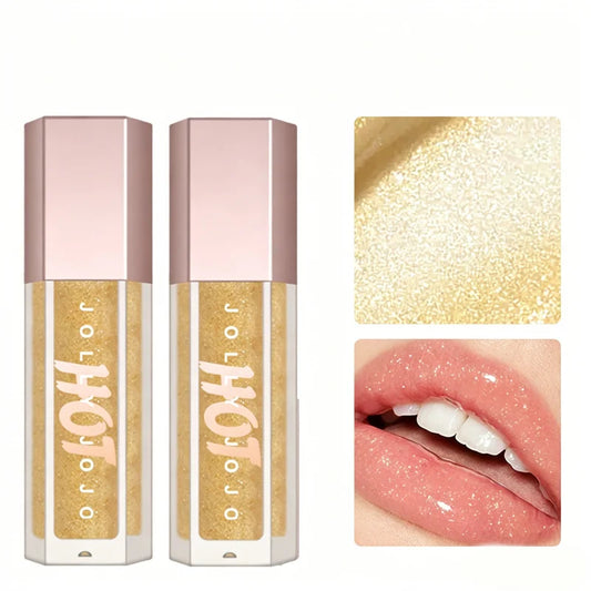 2PCS JOLLY JOJOT Transparent Lip Gloss, Water-Gloss Mirror Lip Glaze, Long-Lasting Moisturizing and Nourishing Lipstick Makeup Peaceful Pleasures Health and Wellness