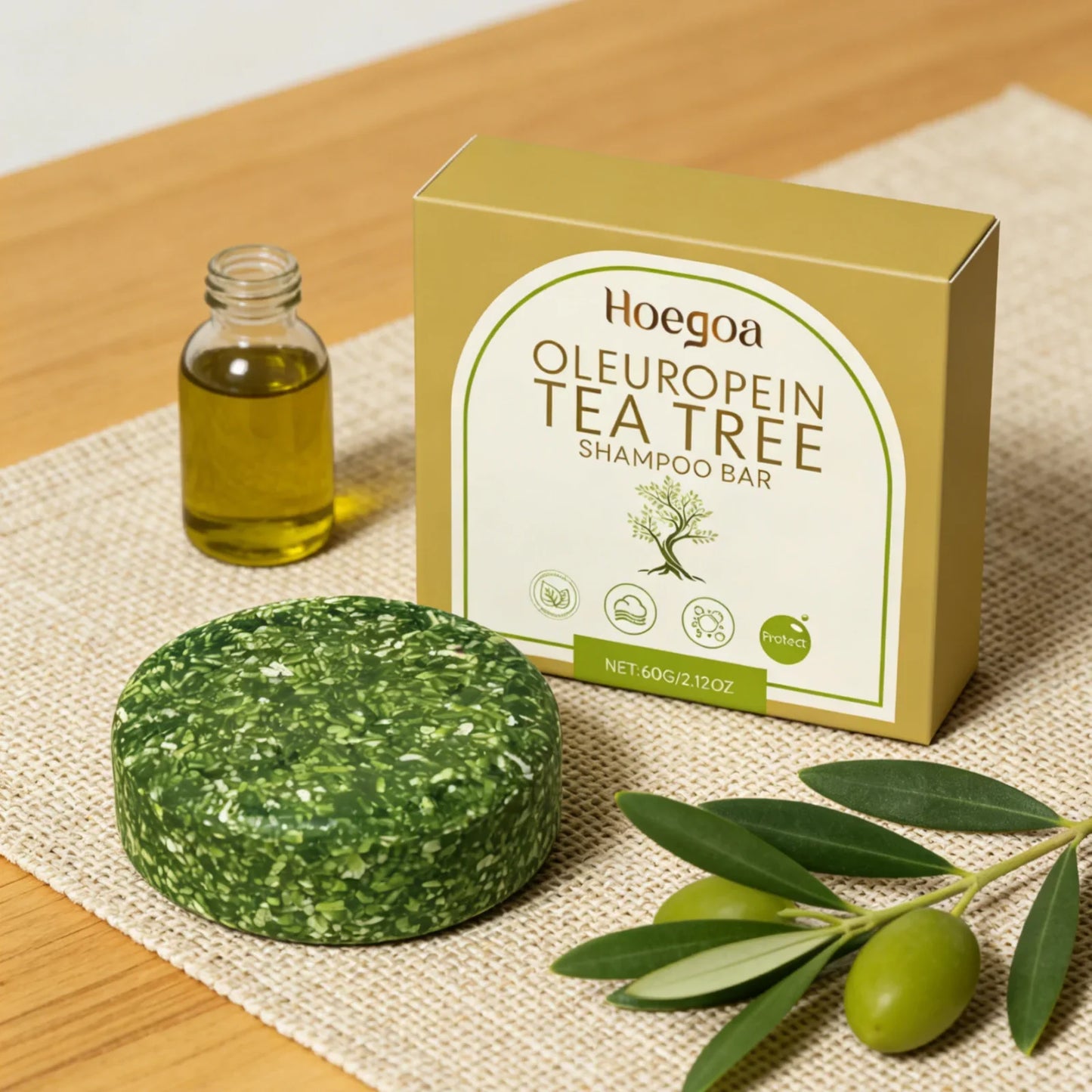 Tea Tree Oleuropein Solid Shampoo Bar – Strengthen & Shine