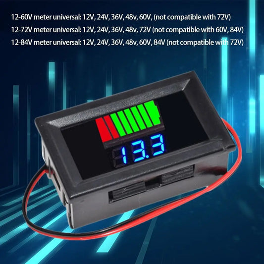 Digital Battery Voltmeter 12V–84V Charge Level Indicator Battery Voltage Meter Oasis Select
