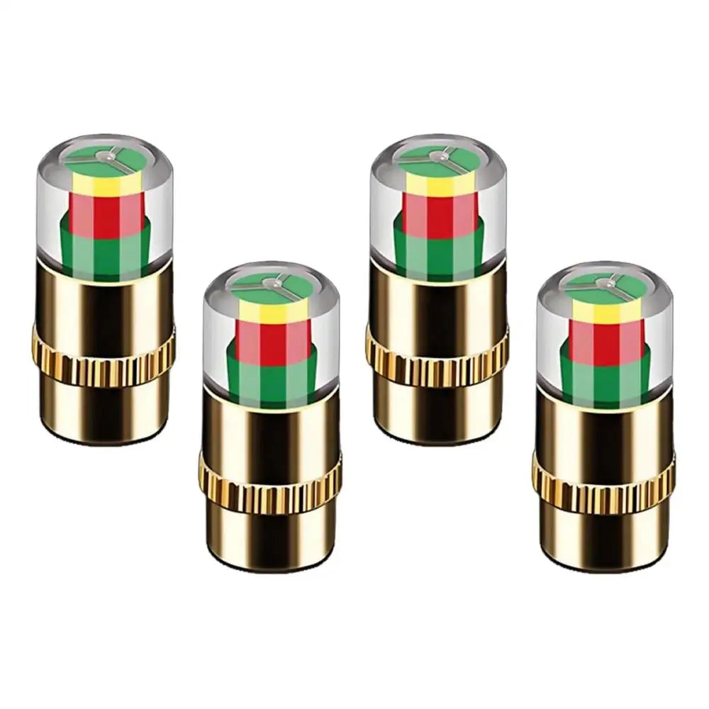 Tire Pressure Valve Stem Caps 4-Pack – Color Alert Indicator