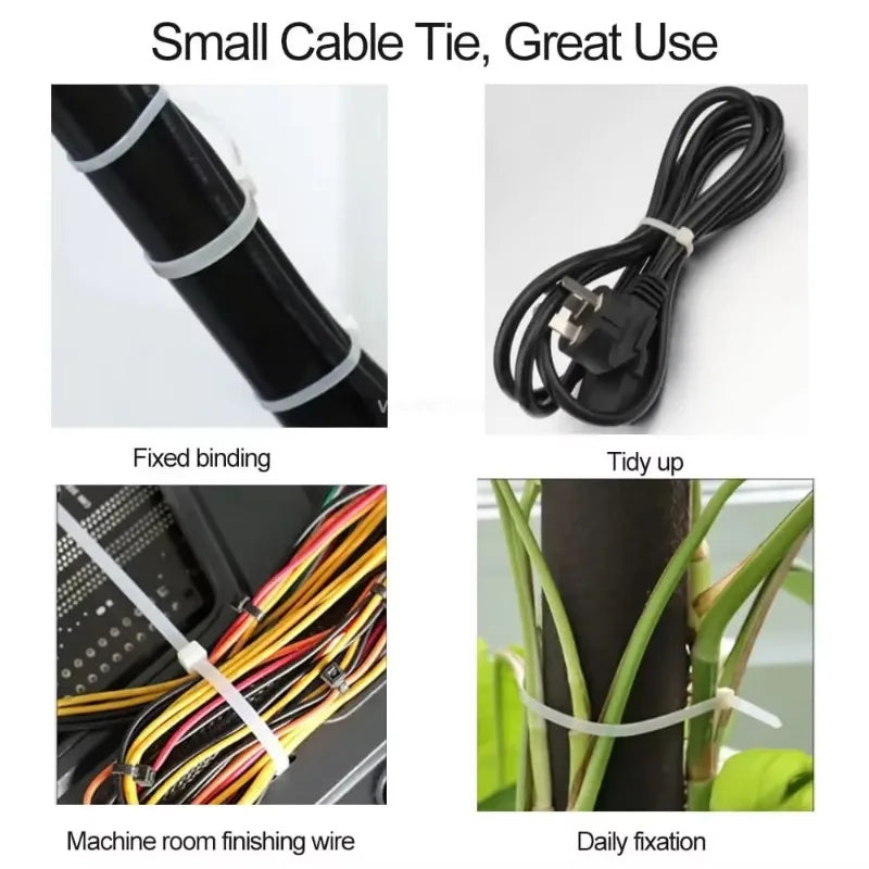 Nylon Cable Ties Zip Ties Self-Locking 100–1000 Pack