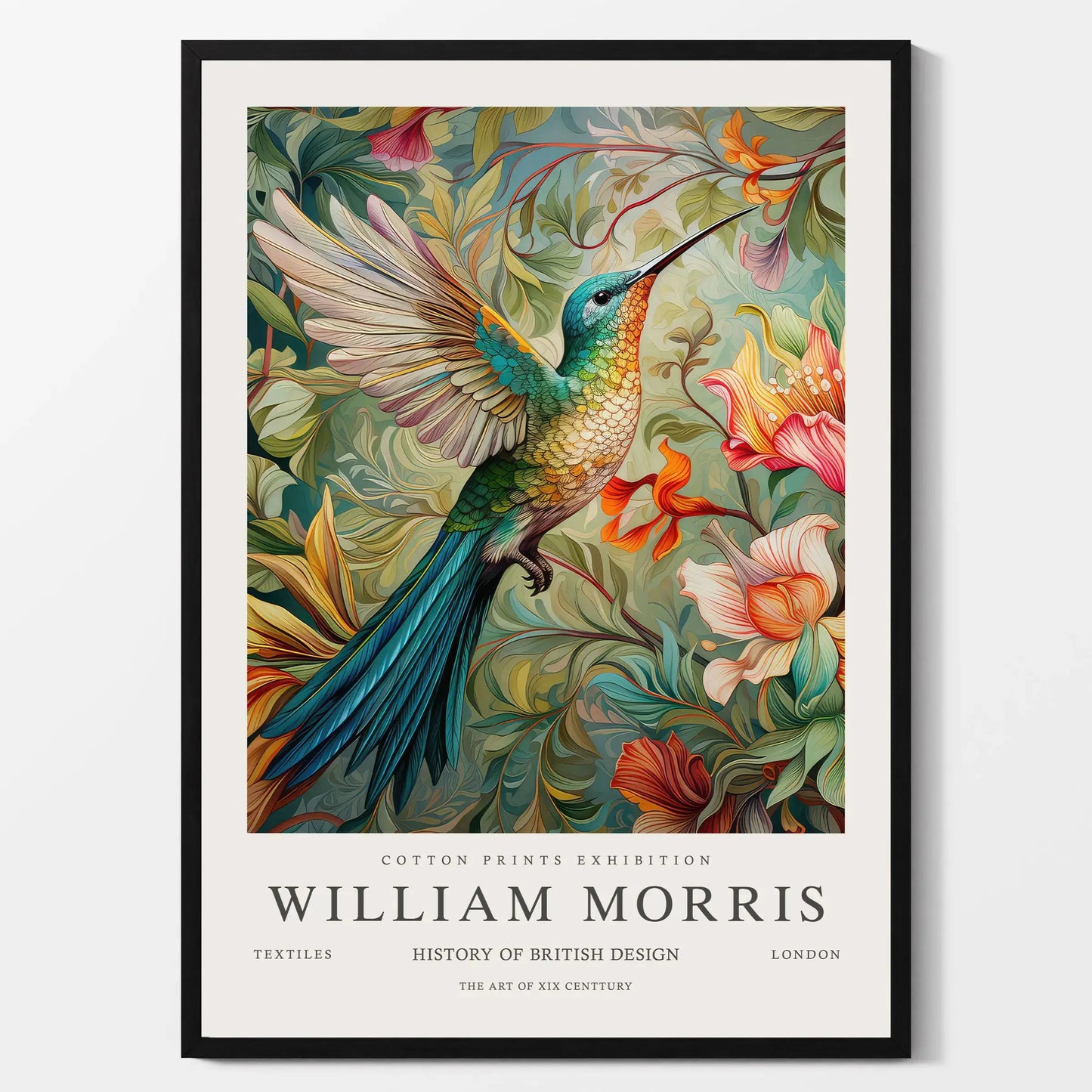 William Morris Canvas Wall Art – Fox Owl Peacock Botanical Print