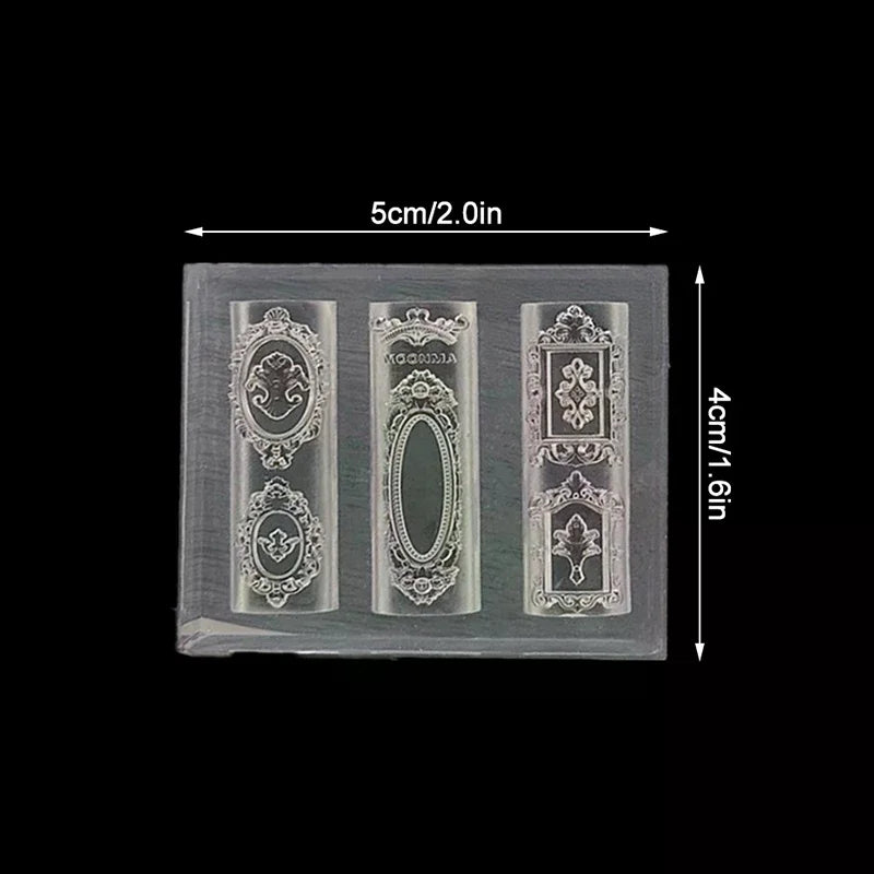 European Retro Photo Frame Shape Silicone Nail Mold Nail Stamping Nails DIY Nail Salon Design Stereoscopic Manicure Art Tool Peaceful Pleasures Health and Wellness