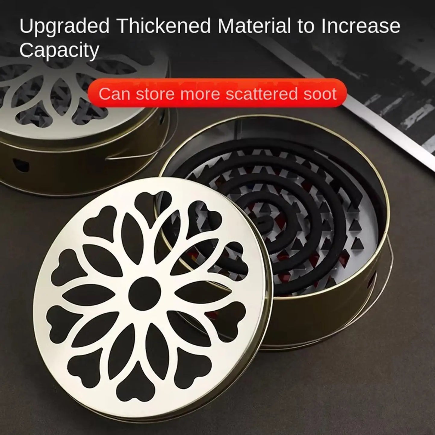 Portable Stainless Steel Coil & Incense Holder Box with Lid